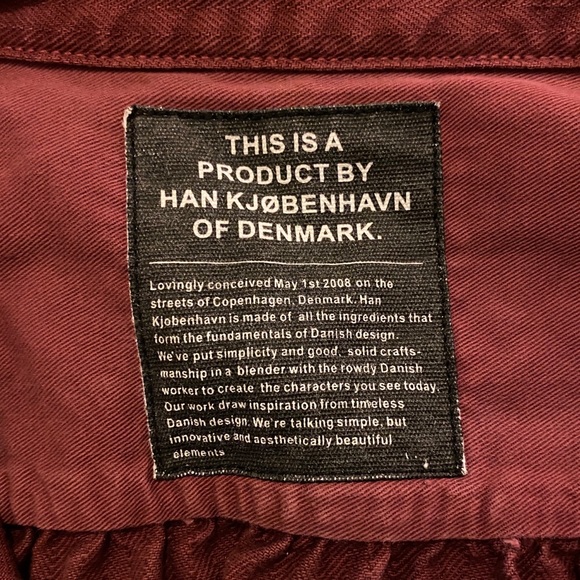 Red casual button down denim shirt - Picture 5 of 5